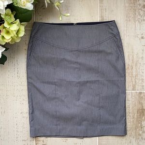 BANANA REPUBLIC Navy/White Pinstripe Pencil Skirt